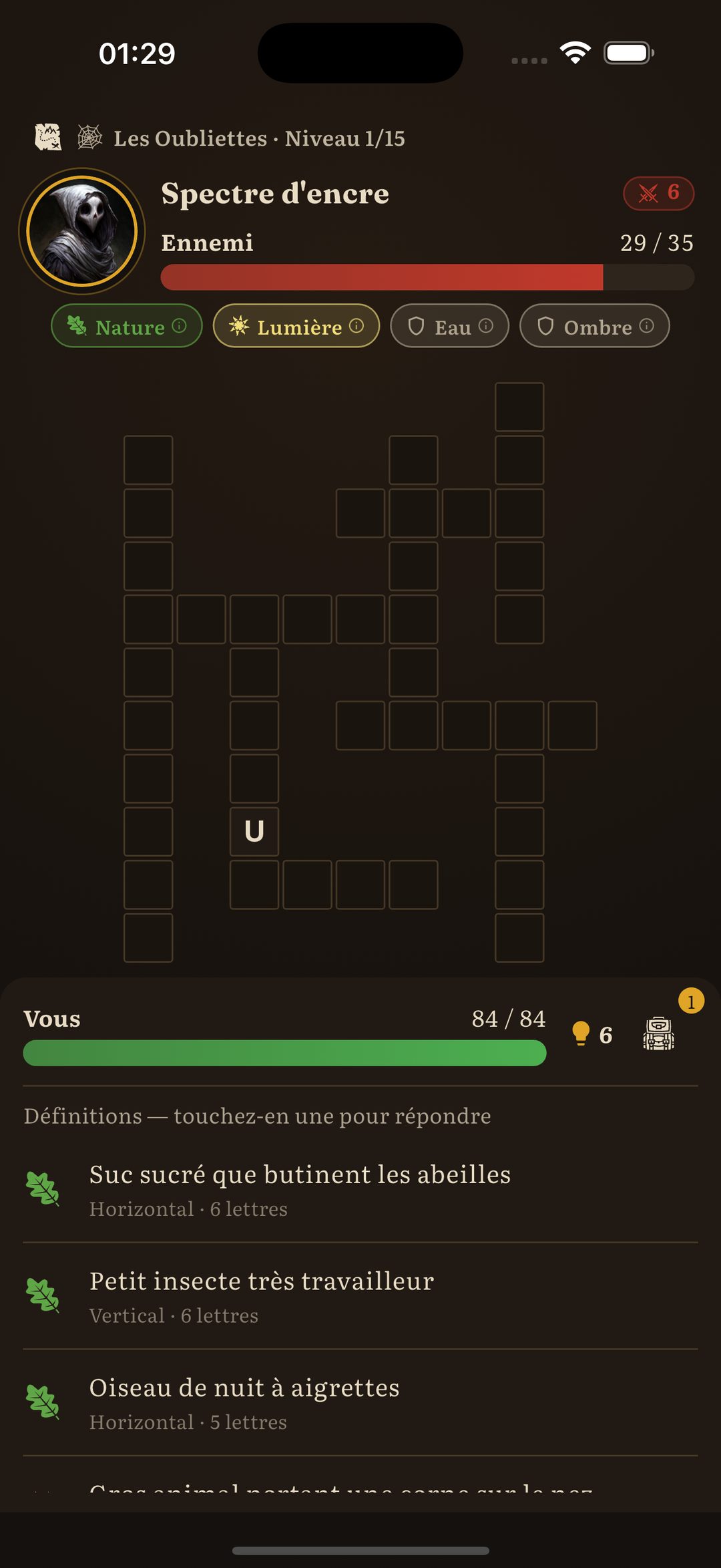 AbcDonjon — combat sur la grille de mots croisés